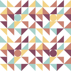 Seamless Abstract Geometric Pattern Decorative Ornament Wall Textile Fabric Background Seamless Vector Illustration White Maroon Yellow