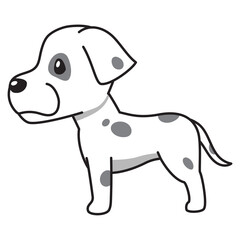 Cartoon character dog side view for design.