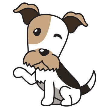 Cartoon character wire fox terrier dog for design.