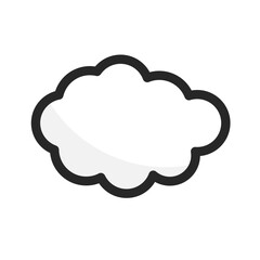 Fluffy cloud icon. Weather. Vector.