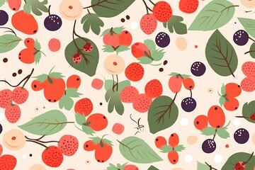 berries seamless pattern background
