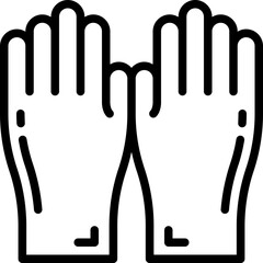 Cleaning gloves line icon