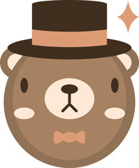 Bear halloween flat icon. Halloween icon simple style.