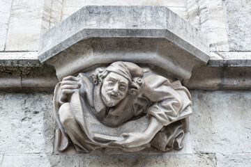 Fototapeta premium Sockel oder Vorsprung an einem Gebäude aus dem Mittelalter