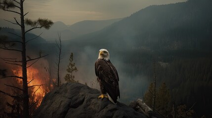 fire burning falcon forest