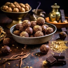 chocolate and nuts balls