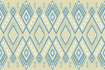 Ikat seamless pattern background. Traditional pattern. Ikat Aztec tribute. Seamless fabric pattern, bedsheet, table cover sheet, bag design.
