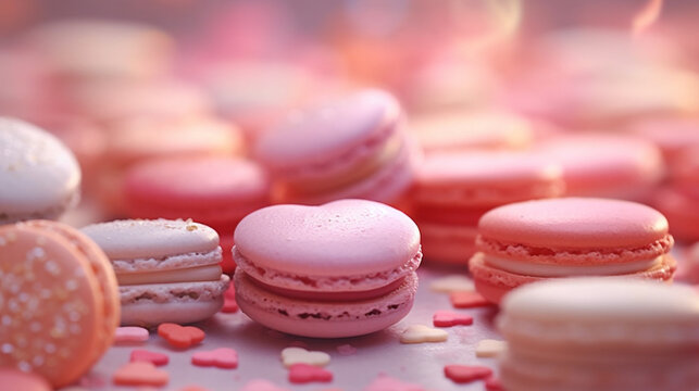 macaroons on a wooden table HD 8K wallpaper Stock Photographic Image