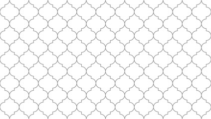 Grey line moroccan trellis seamless pattern. Vector Repeating Texture.
