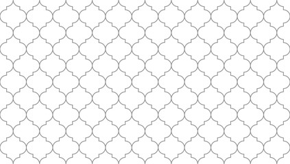 Grey line moroccan trellis seamless pattern. Vector Repeating Texture.