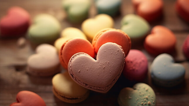 heart shaped chocolate candy HD 8K wallpaper Stock Photographic Image