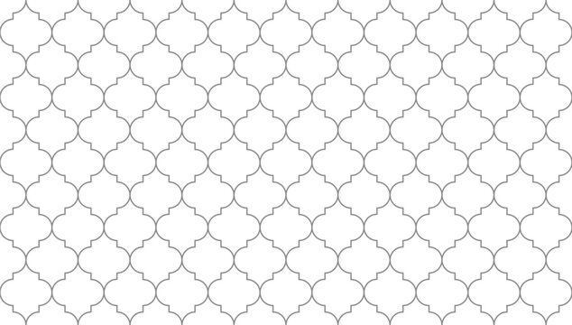 Grey line moroccan trellis seamless pattern. Vector Repeating Texture.
