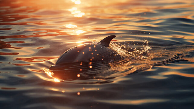 dolphin in water HD 8K wallpaper Stock Photographic Image