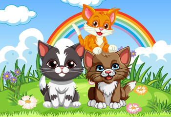 Cute Kitten in the Meadow