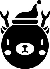 Deer cartoon glyph icon. Deer icon simple style.