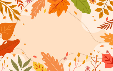 Obraz premium Hello Autumn Leaves Background