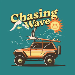 Surf - Chasing The Wave Vector Art, Illustration, Icon and Graphic