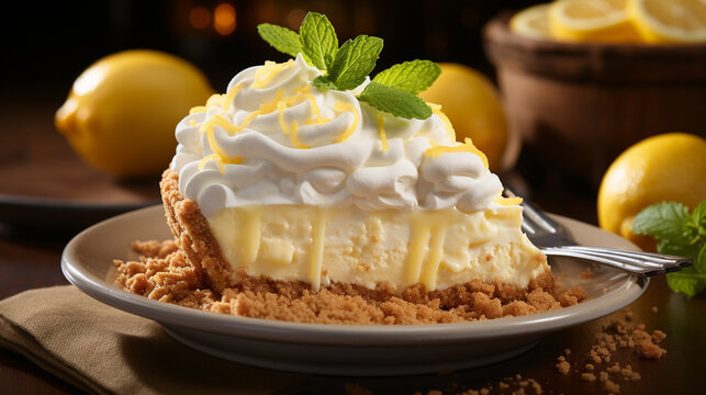 lemon meringue pie HD 8K wallpaper Stock Photographic Image