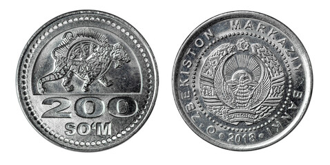 Coin 200 som. Republic of Uzbekistan. 2018