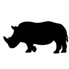rhino silhouette isolated on white