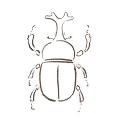 スケッチ風カブトムシのベクターイラスト