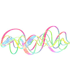 Rainbow glitter line wave