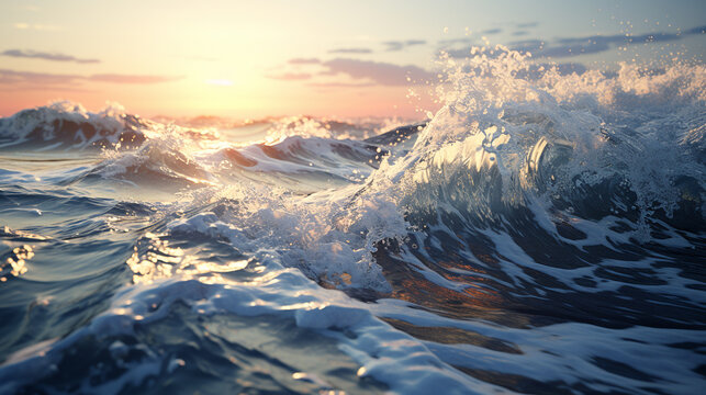 sunrise in the water  HD 8K wallpaper Stock Photographic Image