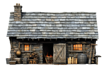 Arrowsmiths forge. isolated object, transparent background