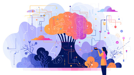 Concept vector illustration of LLM (Large Language Models).