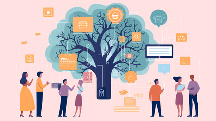 Concept vector illustration of LLM (Large Language Models).