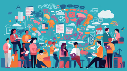 Concept vector illustration of LLM (Large Language Models).