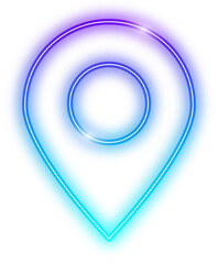 Location pin neon light effect
