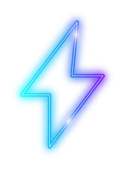 lightning neon sign icon
