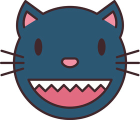 Monster cat line filled icon. Face halloween icon simple cartoon style.