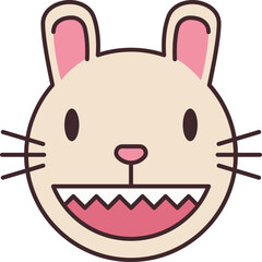 Monster rabbit line filled icon. Face halloween icon simple cartoon style.