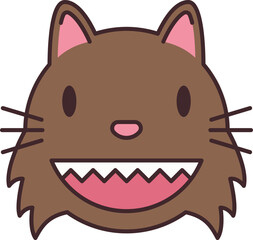 Werewolf line filled icon. Face halloween icon simple cartoon style.