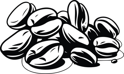 Coffee Beans Logo Monochrome Design Style