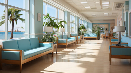 Fototapeta na wymiar Clinical waiting room. Generative Ai