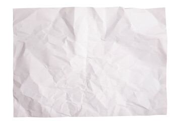 White wrinkled paper background texture
