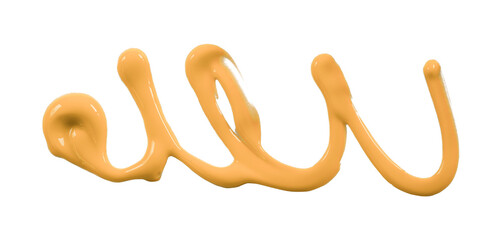 Obraz premium orange watercolor drop zigzag isolated on transparent background