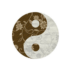  yin yang art colorful design illustration wood texture.