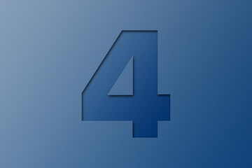 Obraz premium blue paper type paper font number 4