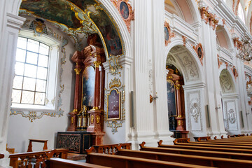 Obraz premium Interior of Jesuit church in Lucerne, Switzerland