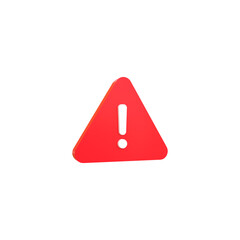 Alert or Warning signs 3d rendering of alert isolated on a transparent background 
