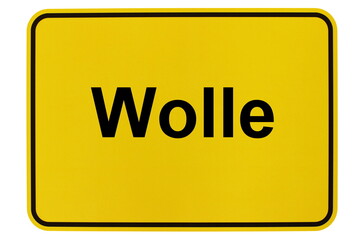 Illustration eines Ortsschildes der Gemeinde Wolle in Brandenburg