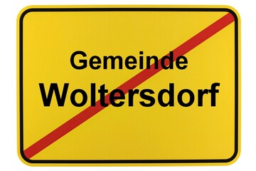 Illustration eines Ortsschildes der Gemeinde Woltersdorf in Brandenburg