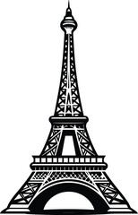 Eiffel Tower Logo Monochrome Design Style