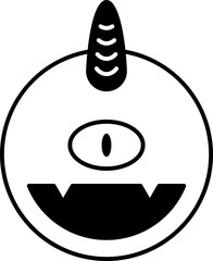 Devil glyph icon. Face halloween icon simple cartoon style.