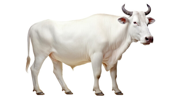 cow isolated on white HD 8K wallpaper Stock Photographic Image