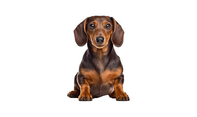 dachshund isolated on white HD 8K wallpaper Stock Photographic Image